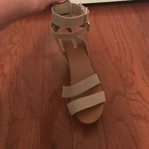 Tan Leather Wooden Wedges